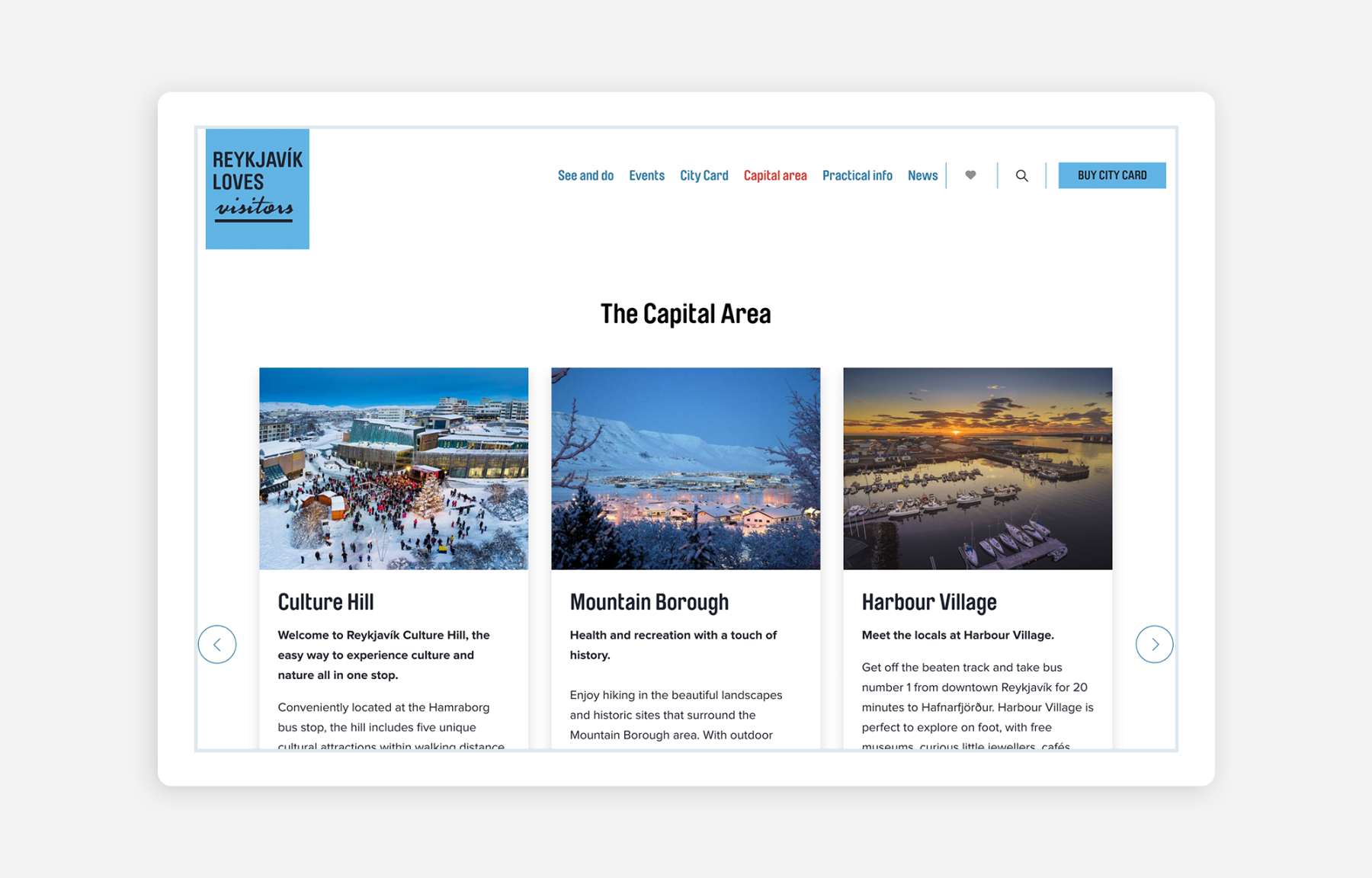 Screenshot from the Visit Reykjavik website.