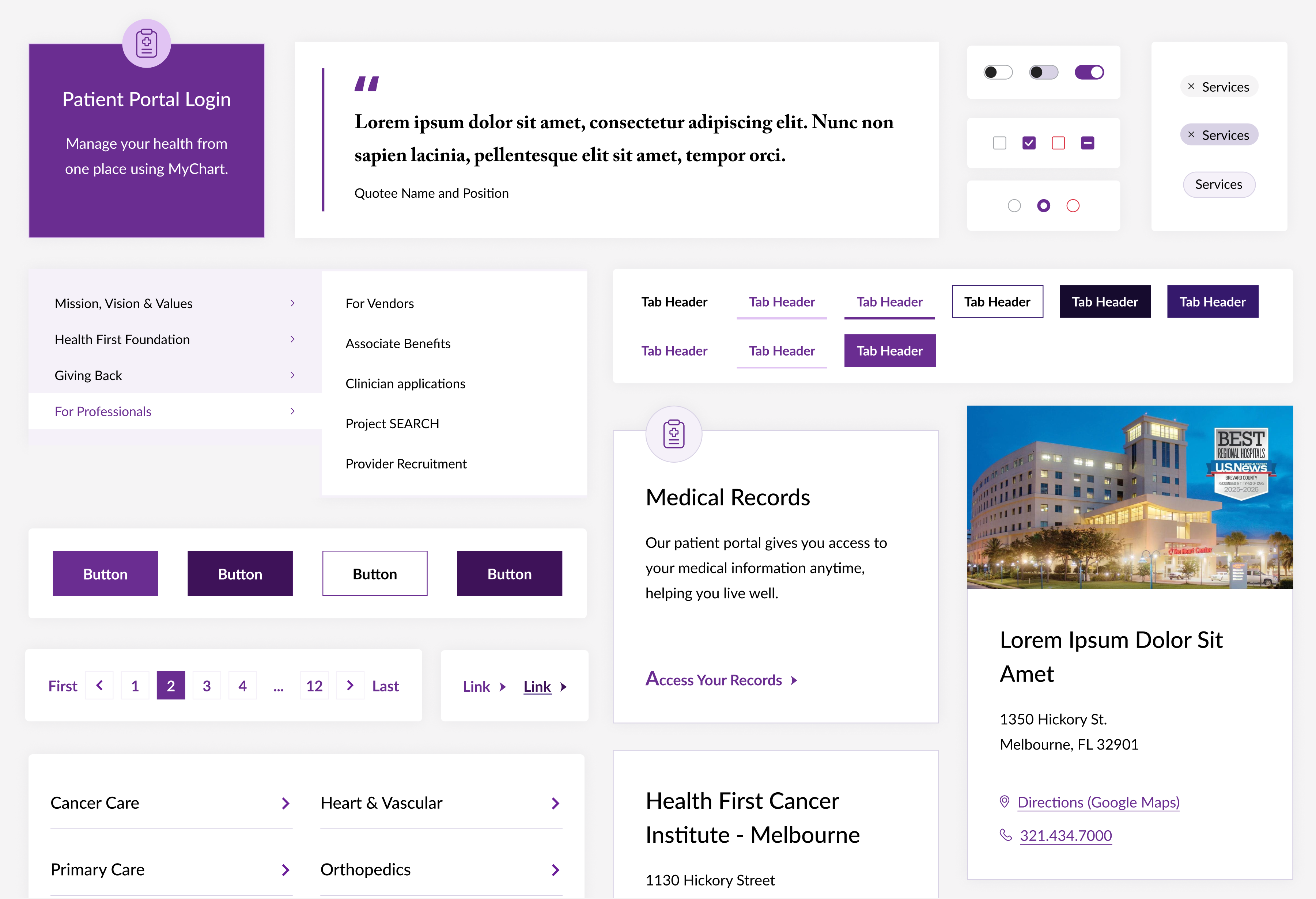 Advanced design system in Health First Drupal Website