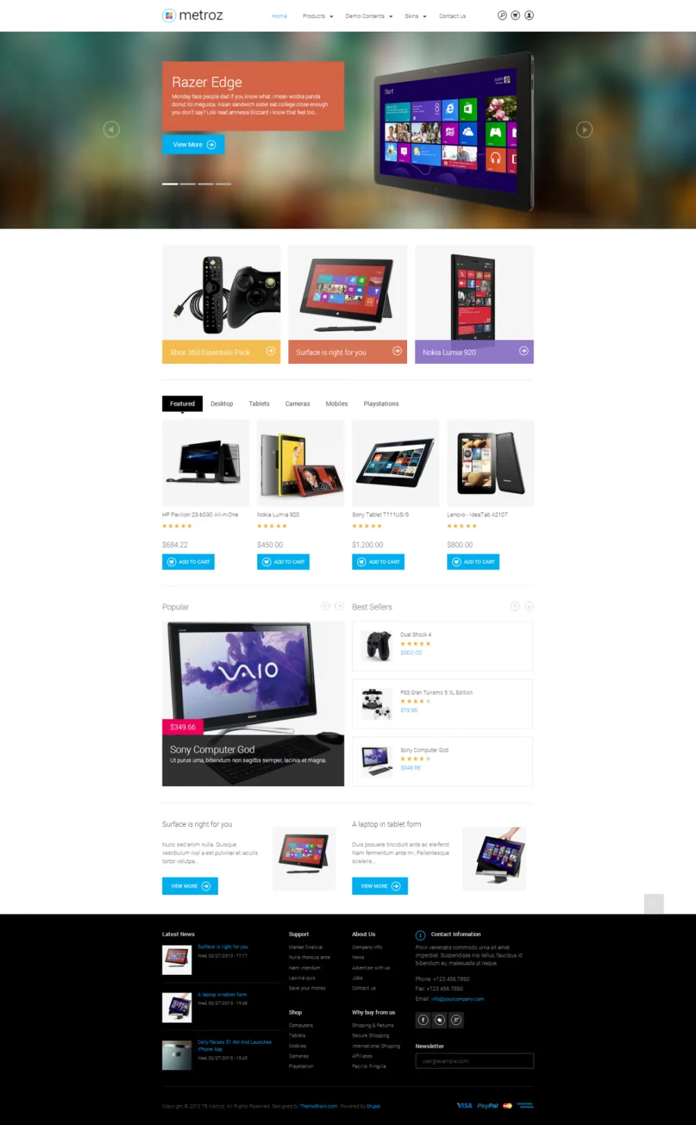 TB Metroz homepage screenshot