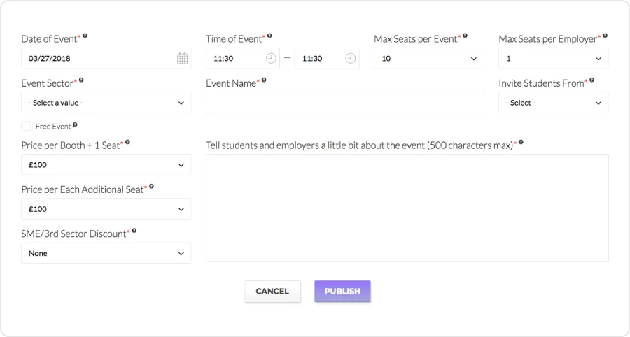 Create an event