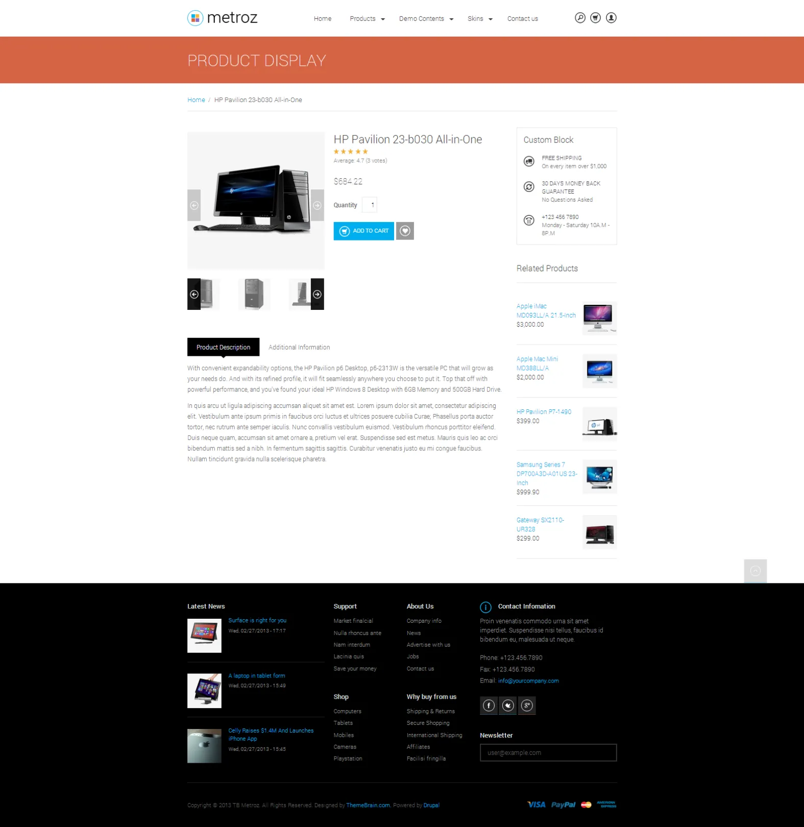 TB Metroz product display screenshot