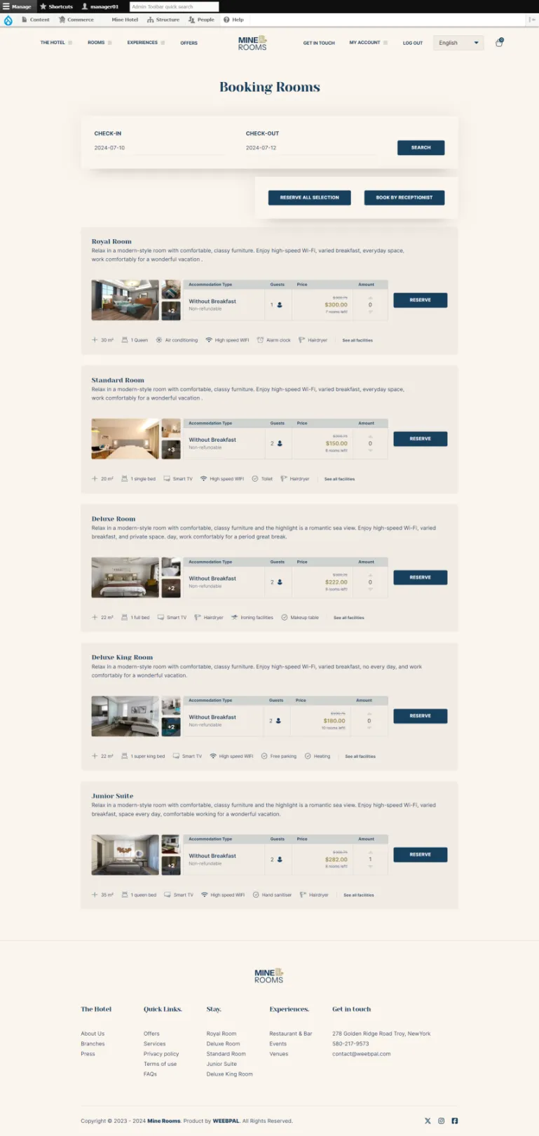 Booking Rooms