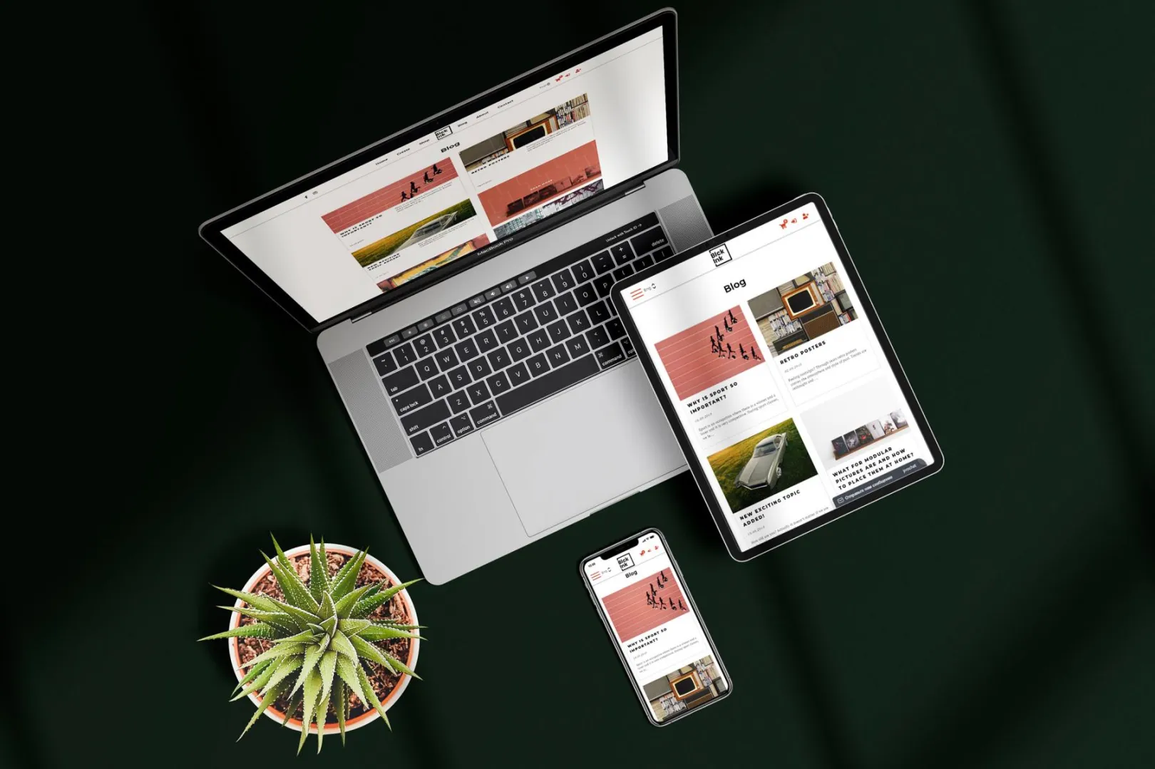 Blck ink screenshots on multiple devices
