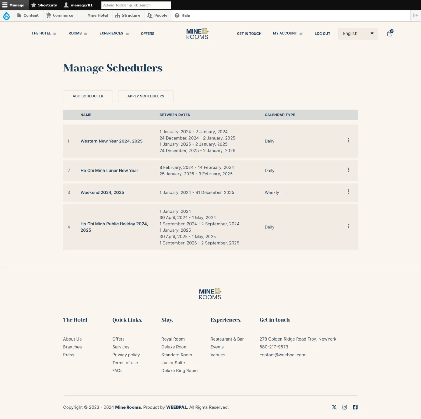 Manage Scheduler
