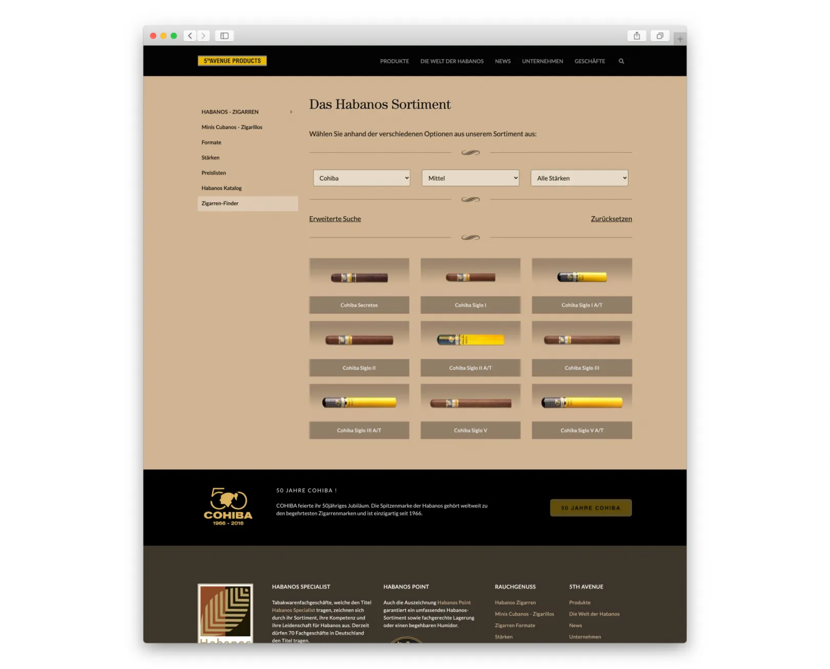 5th Avenue Cigar Finder Application