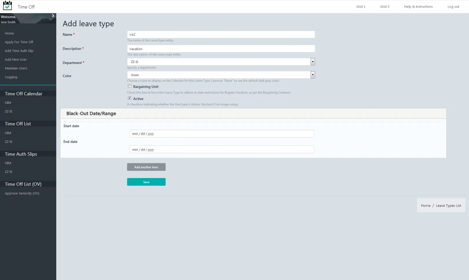 Time Off Management System | Drupal.org