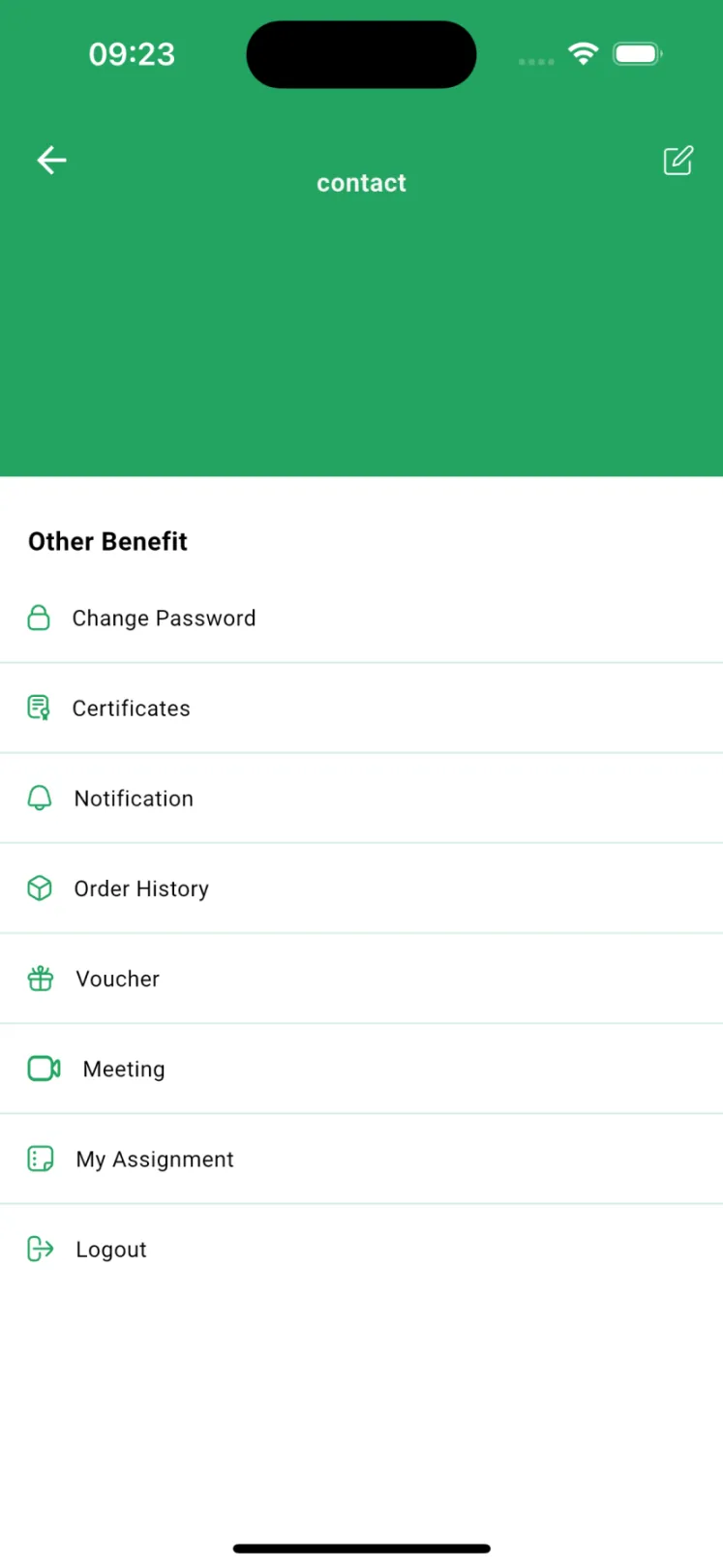 Mobile app - My Profile