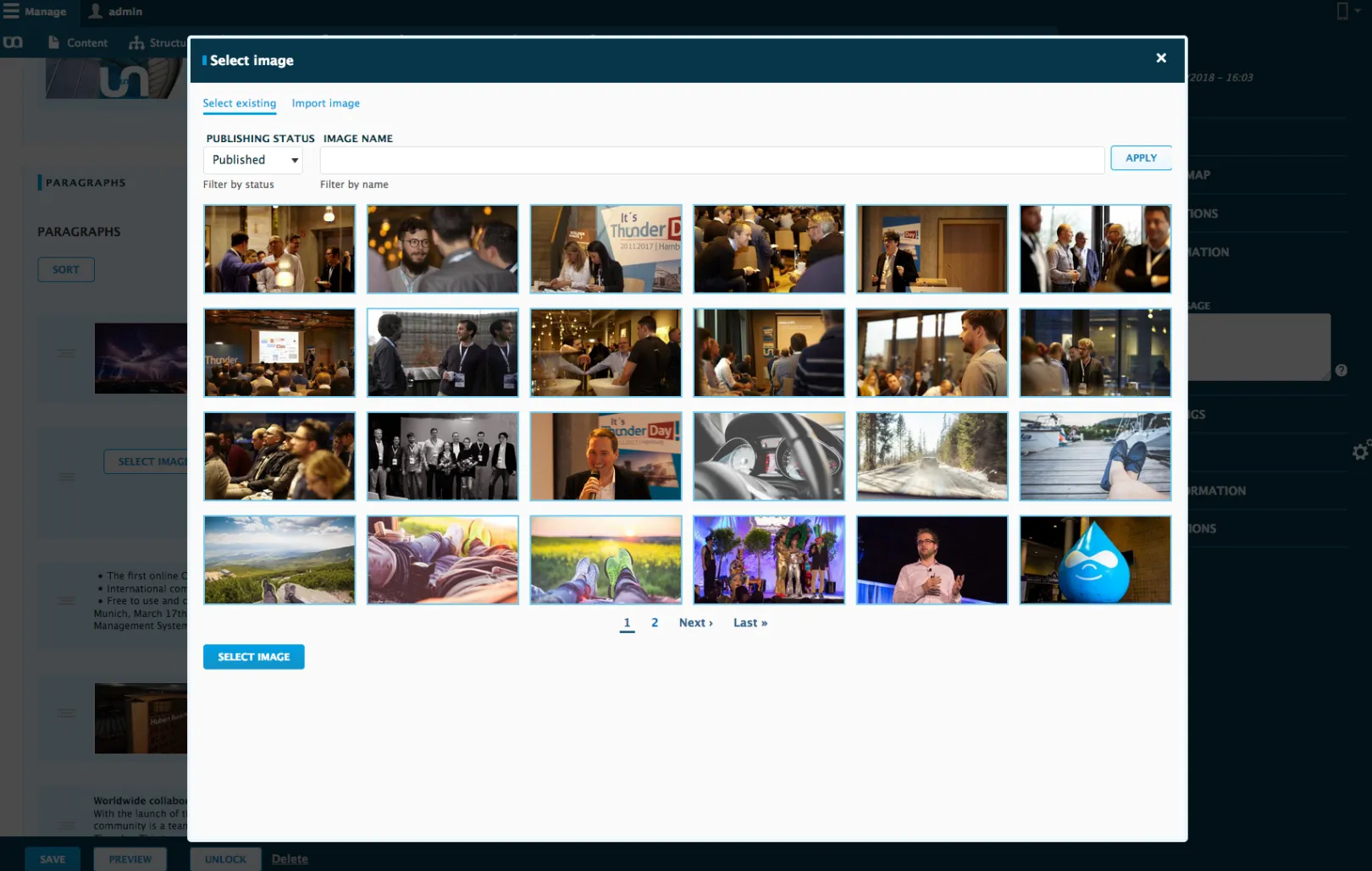 With Media Entity and Entity Browser, editors can easily upload new content but also find and reuse already existing entities.