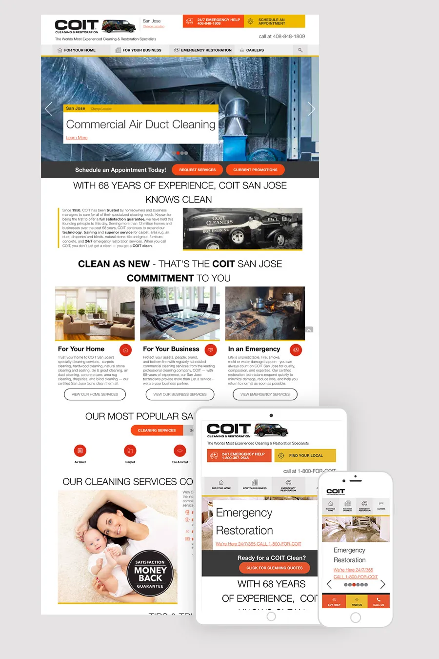 Image of COIT pages on multiple devices