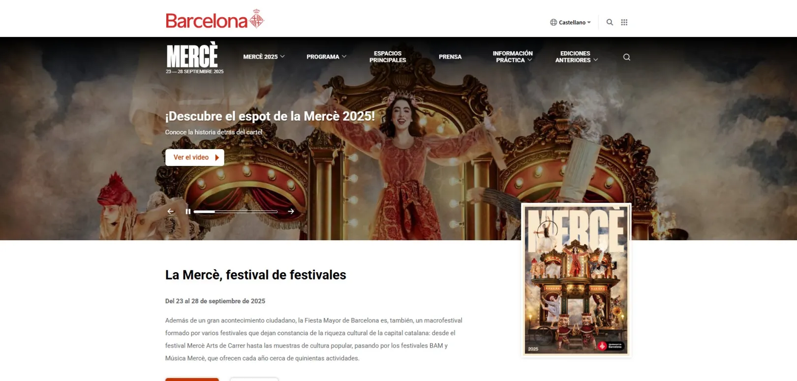 La Mercè 2025 website