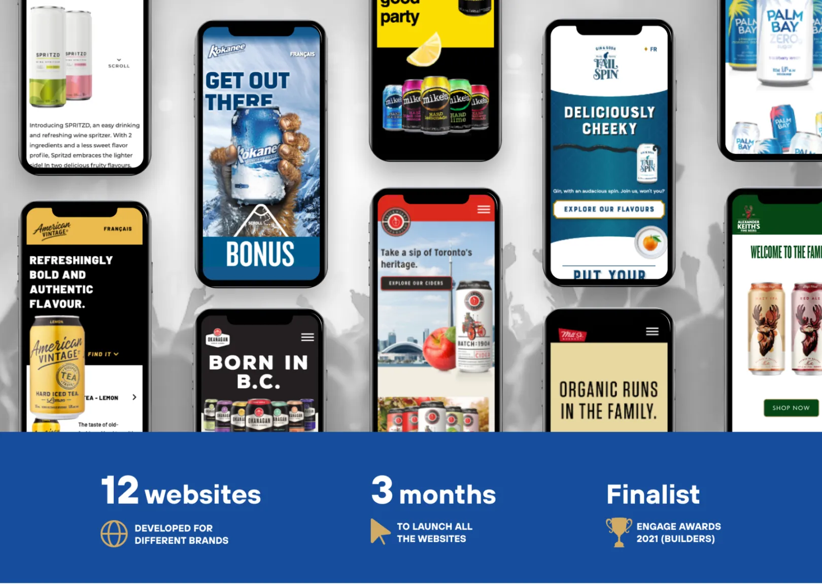 Labatt: we developed 12 custom and componentized websites with Drupal in just three months.