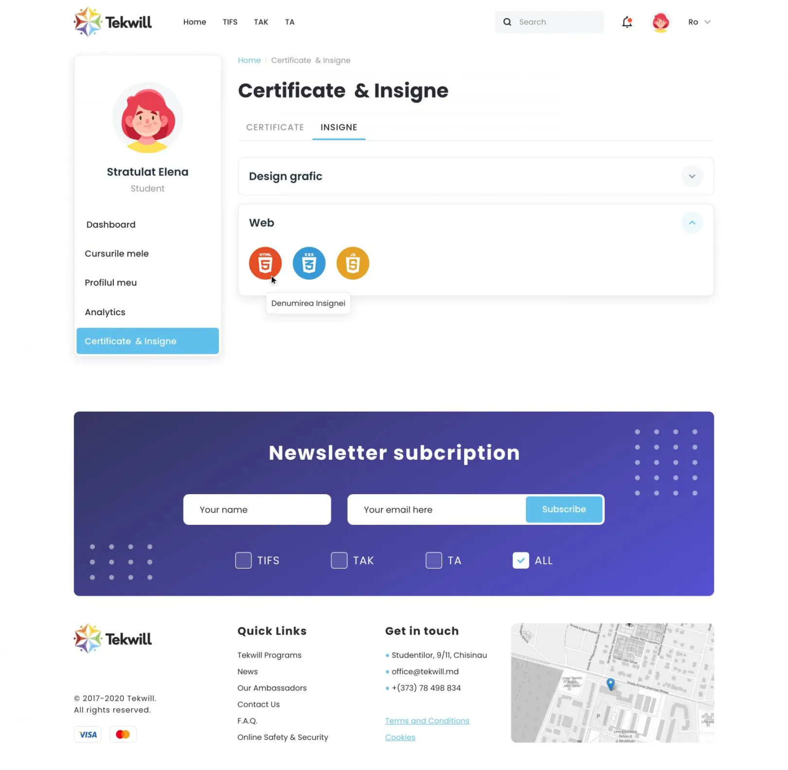 Certificates and Badges for student