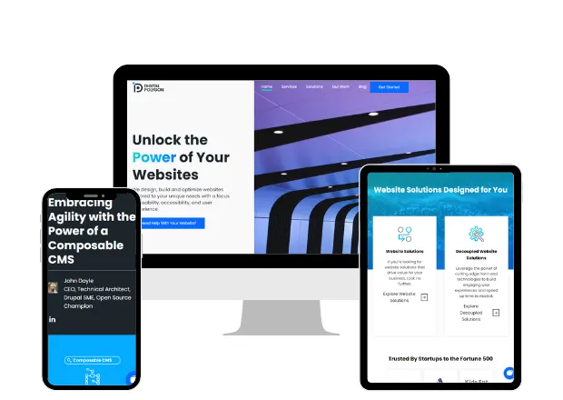 multi device image of digital polygon website screenshots