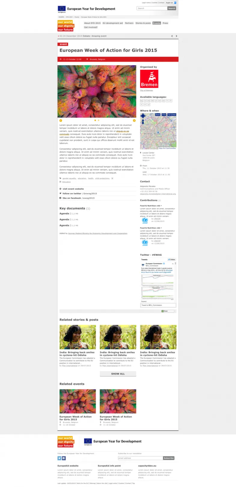 Screenshot of an EYD2015 event