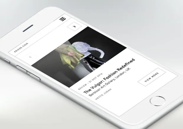 Frieze.com on mobile