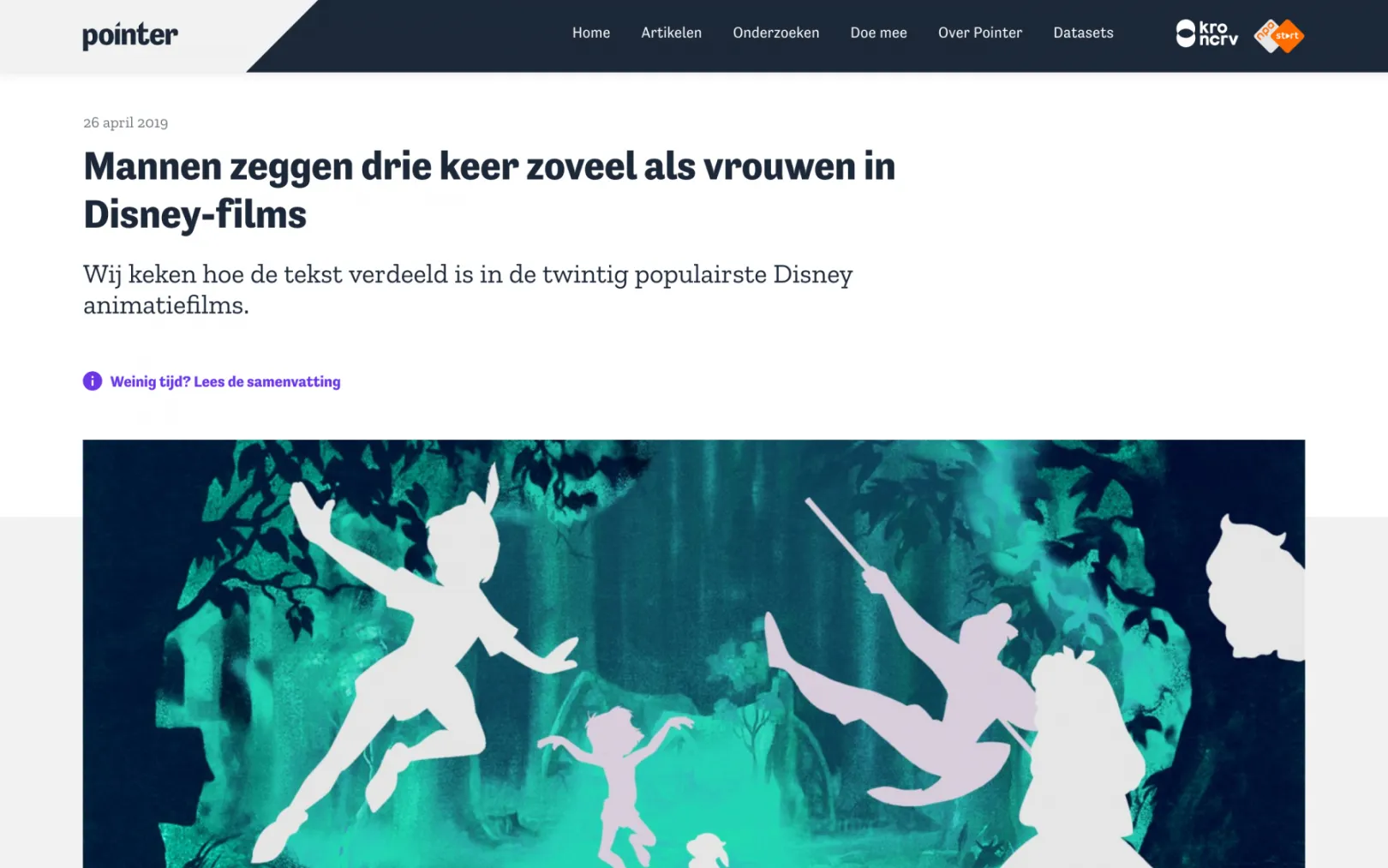 Part of the Pointer homepage