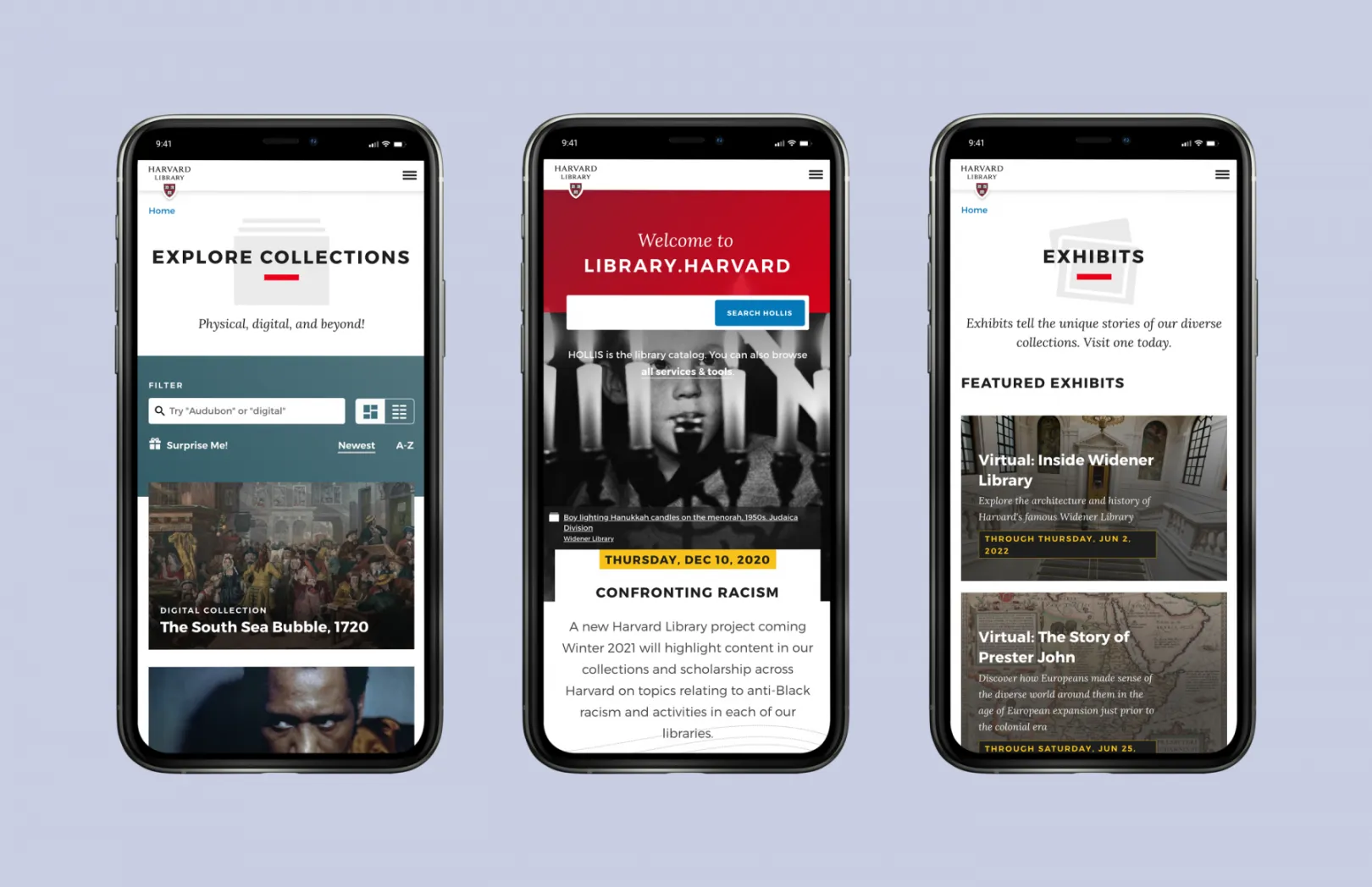 Harvard Library Mobile Page Screen Shot