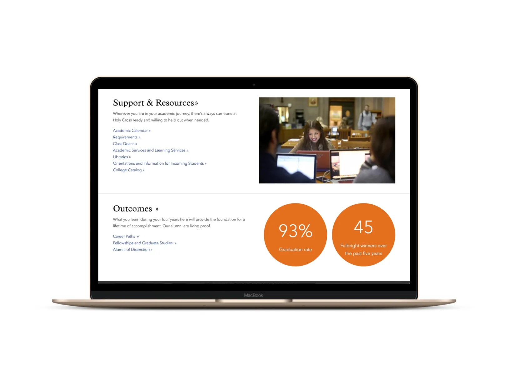 The College of the Holy Cross (www.holycross.edu) Website Design by OHO Interactive