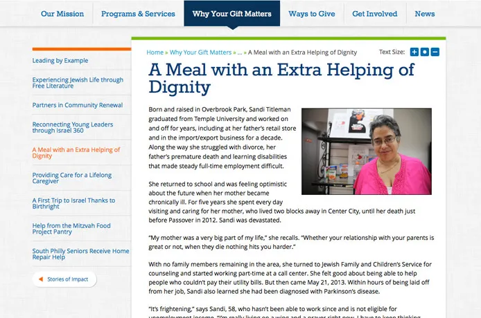 jewish federation drupal non-profit webdesign web development Philadelphia