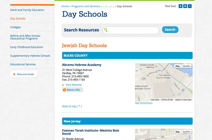 jewish federation drupal non-profit webdesign web development Philadelphia