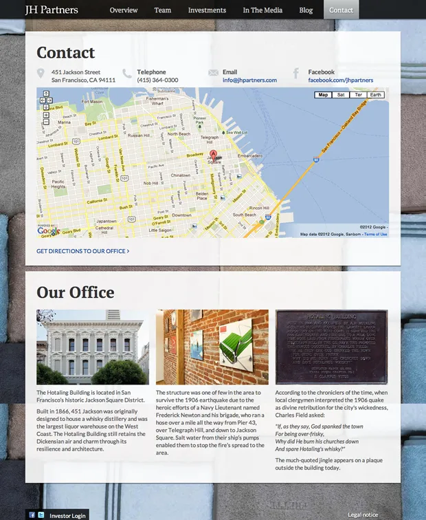 JH Partners Contact Page