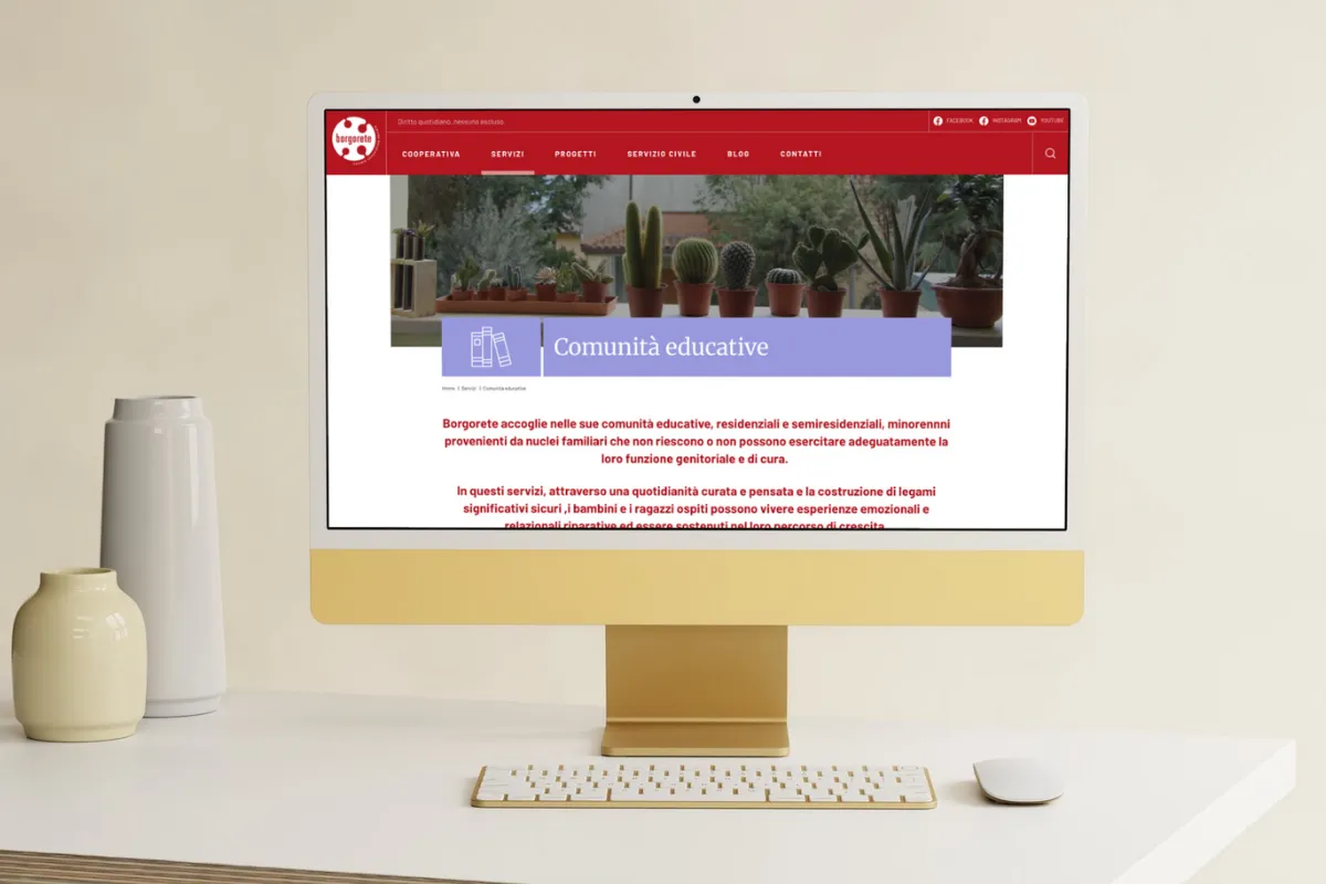 Borgorete website mockup