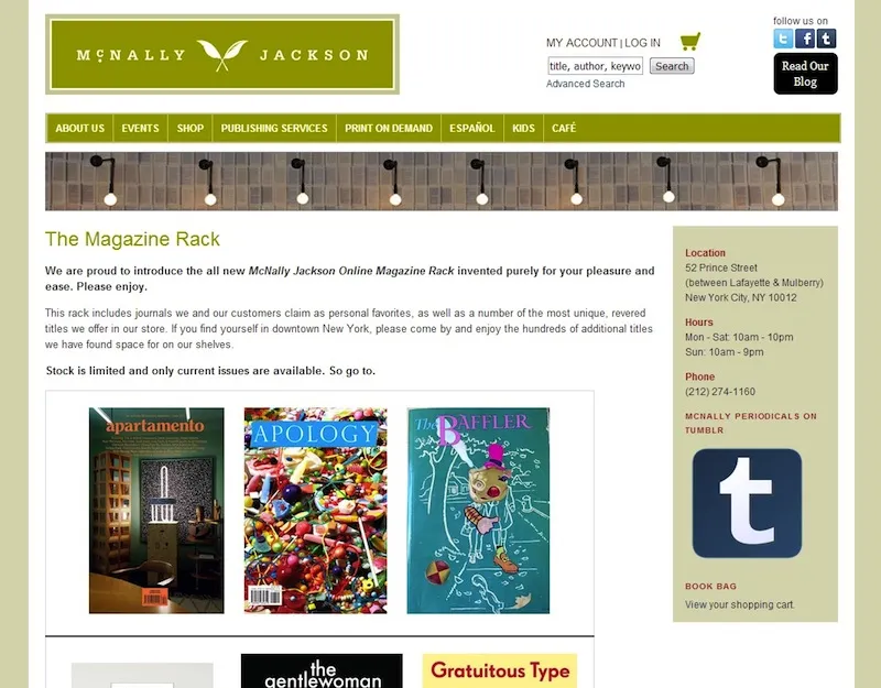 McNally Jackson Online Magazine Rack