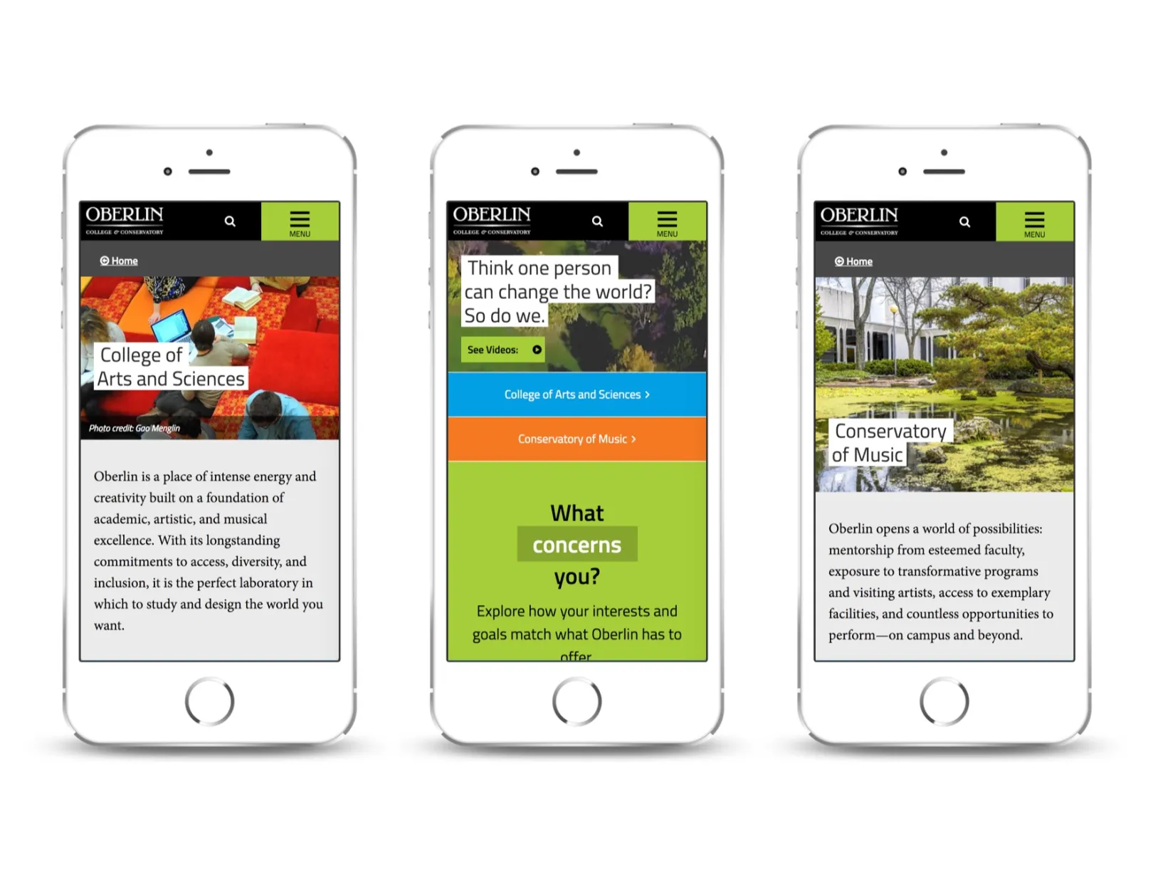 Responsive Design – Oberlin College Website Redesign on Drupal 7 by OHO Interactive