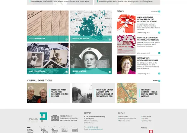BlueSoft for POLIN Museum - Screenshot of a new portal