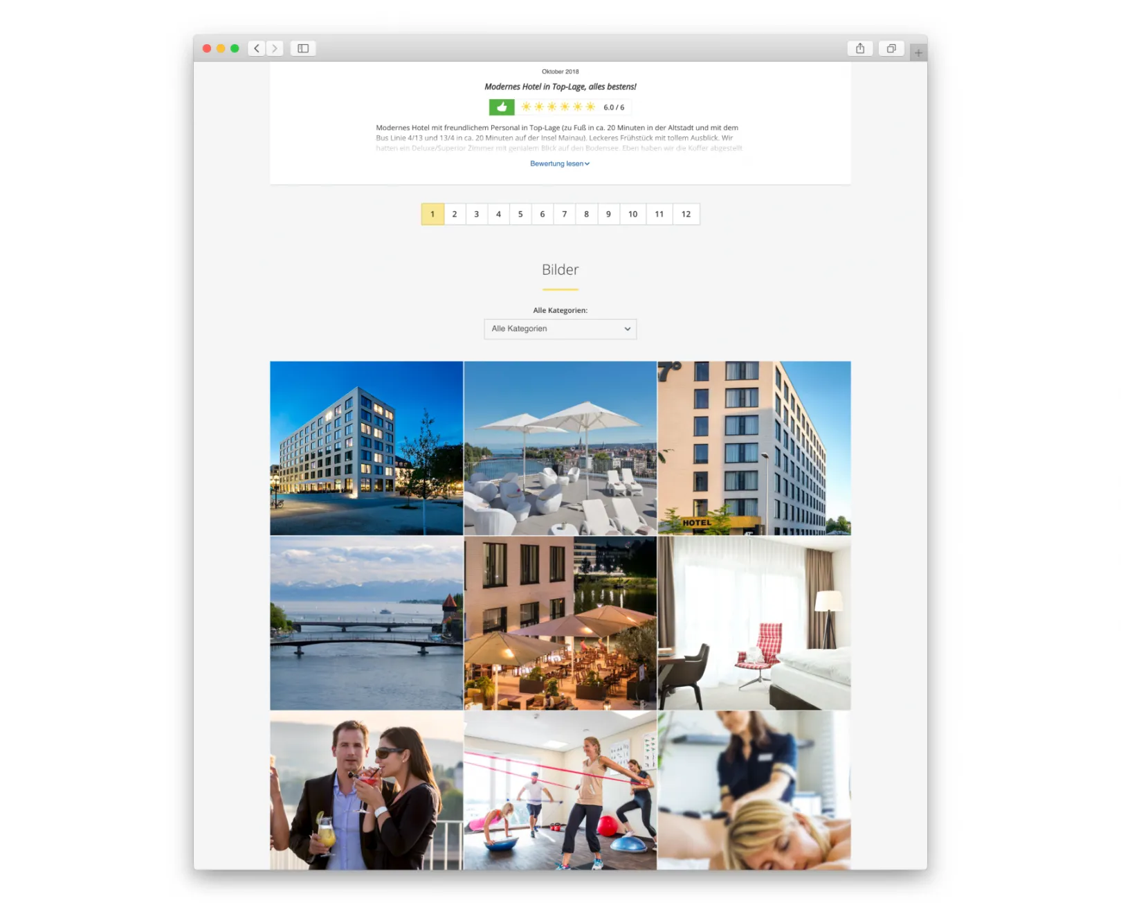 HolidayCheck Partner Widget - display of reviews - scroll down