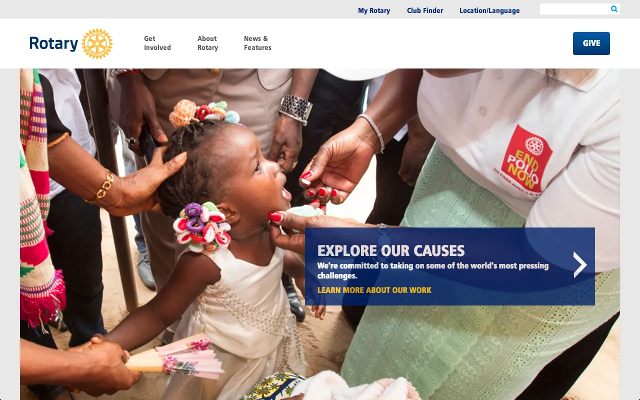 Front page after scrolling through various sections of the parallax