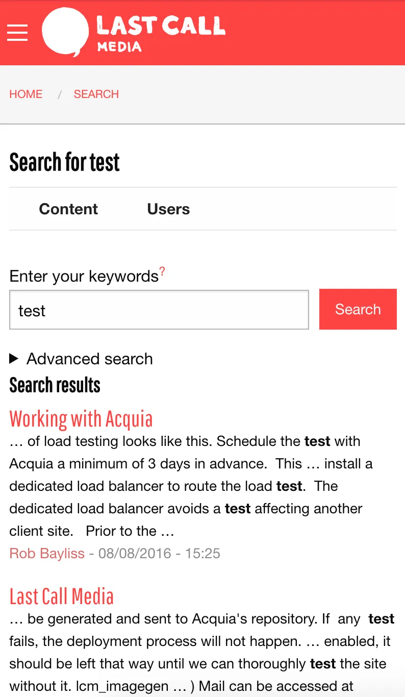 search screenshot