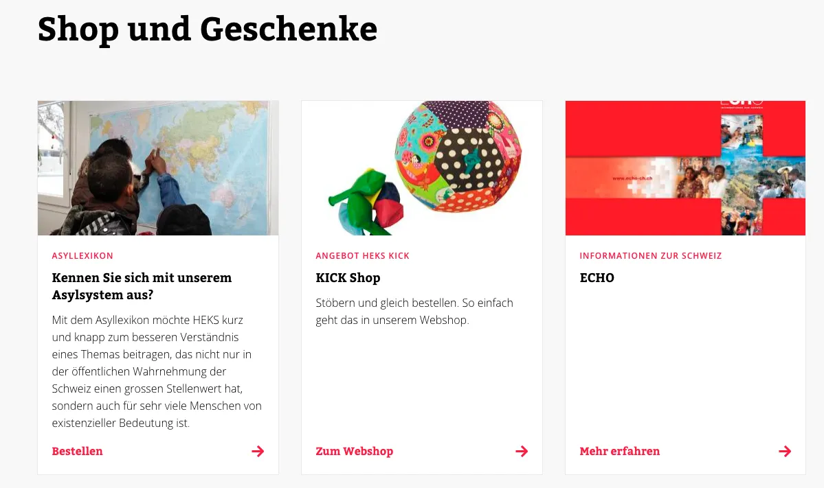 HEKS Shop und Geschenke