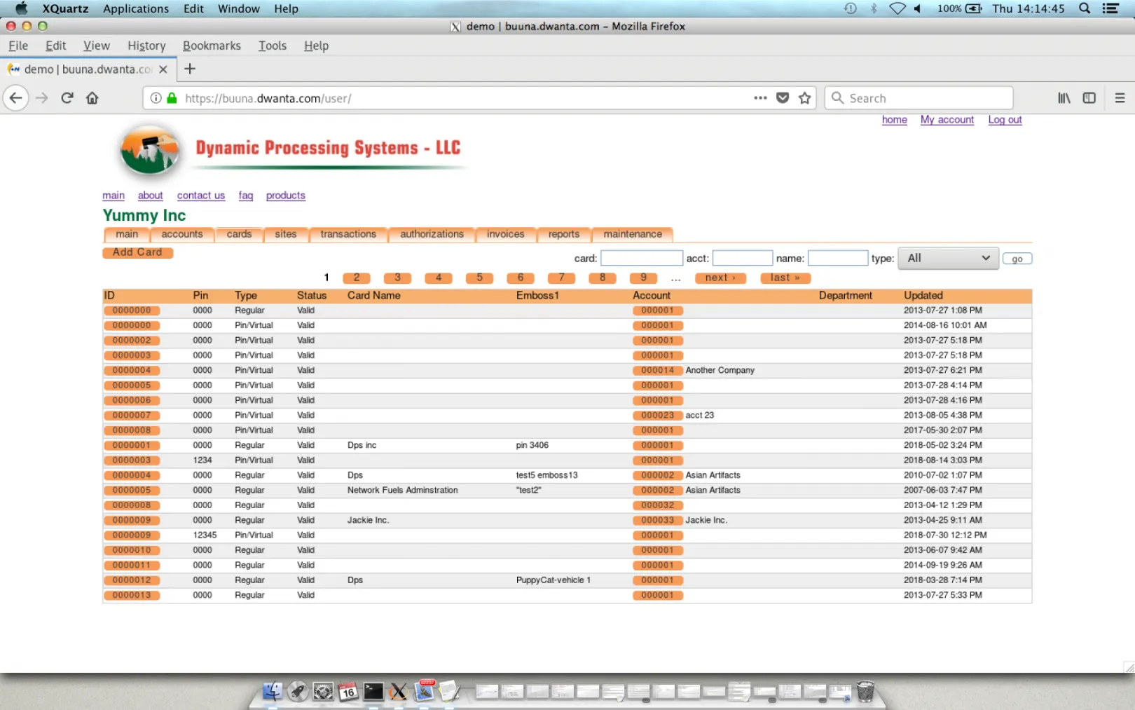 A sample screen