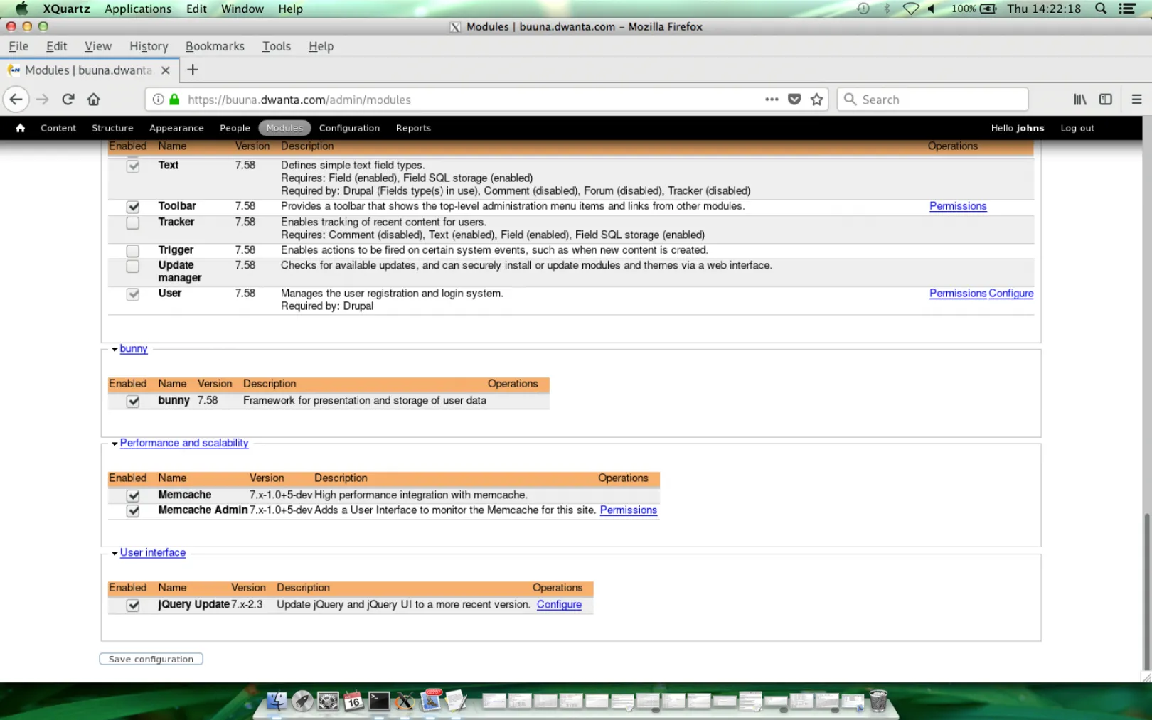 The List of Modules