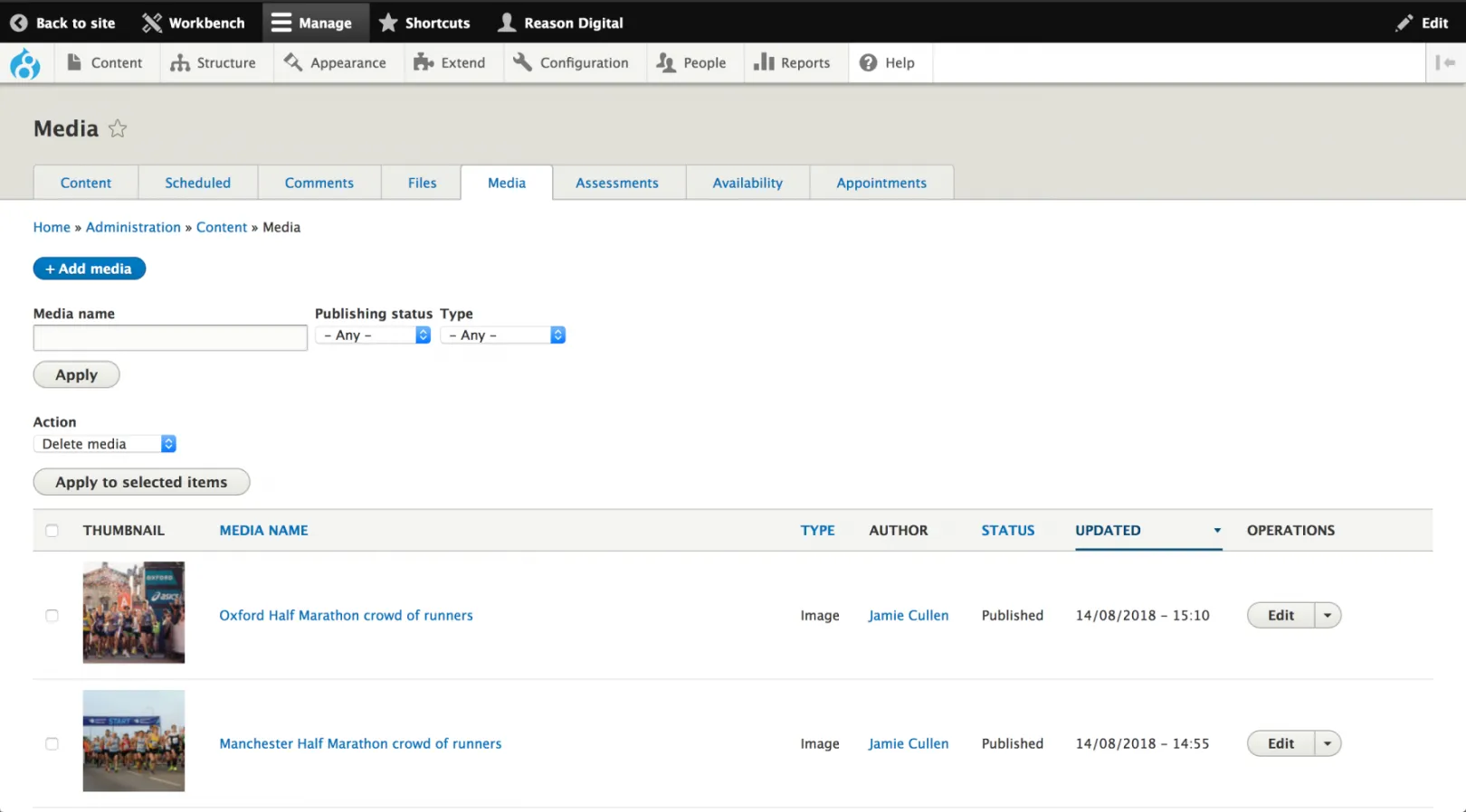 Media library screenshot