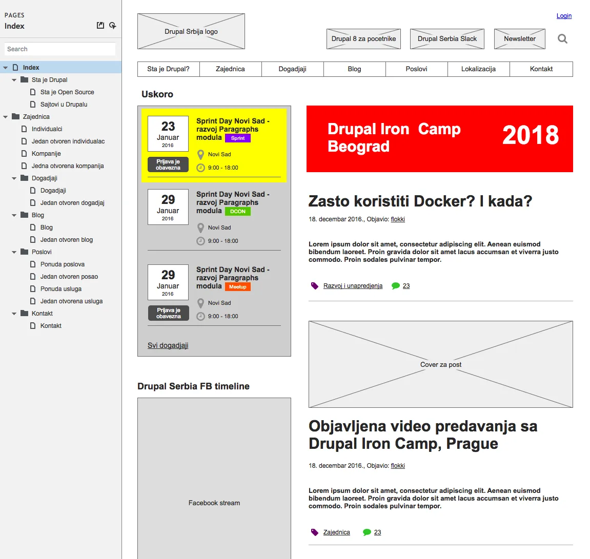 Drupal.rs - Wireframe