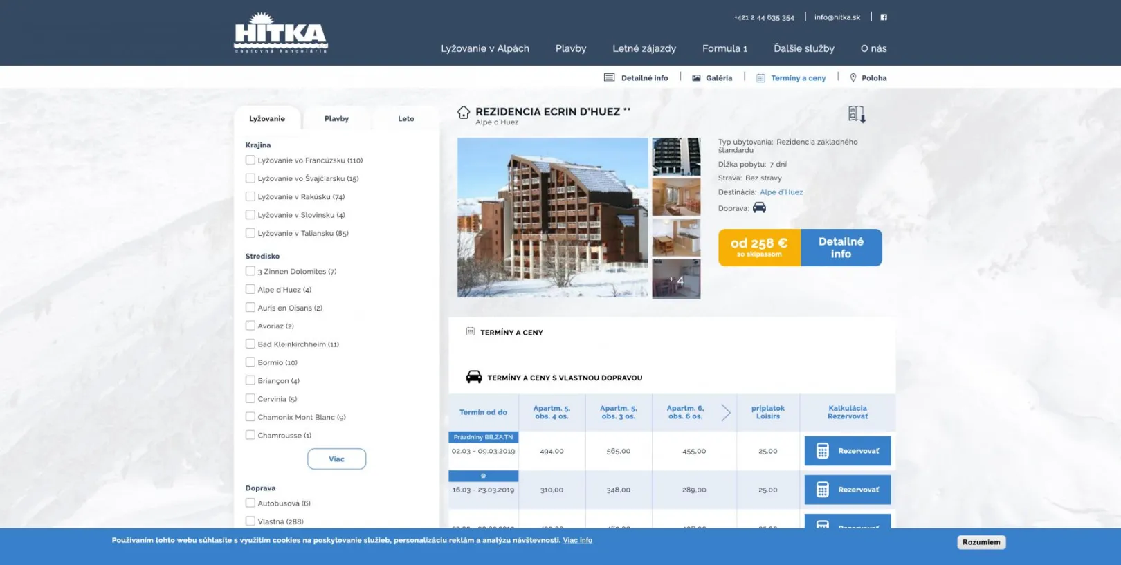 Accommodation detail page
