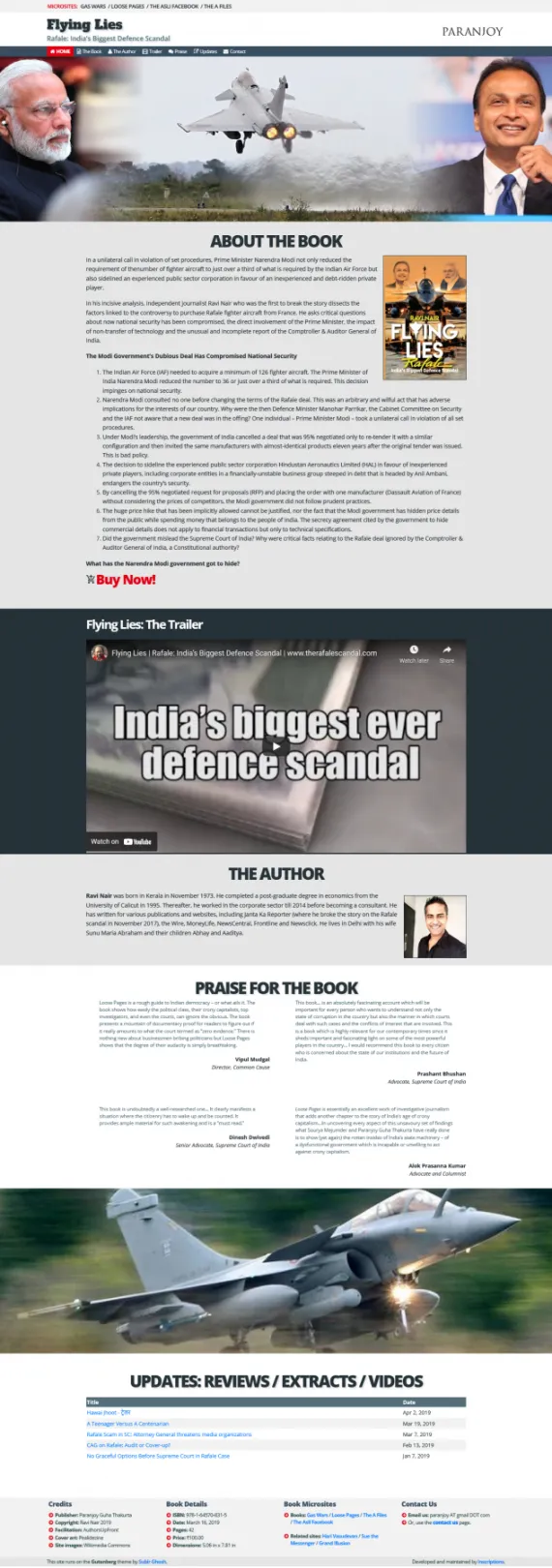 Homepage of Flying Lies