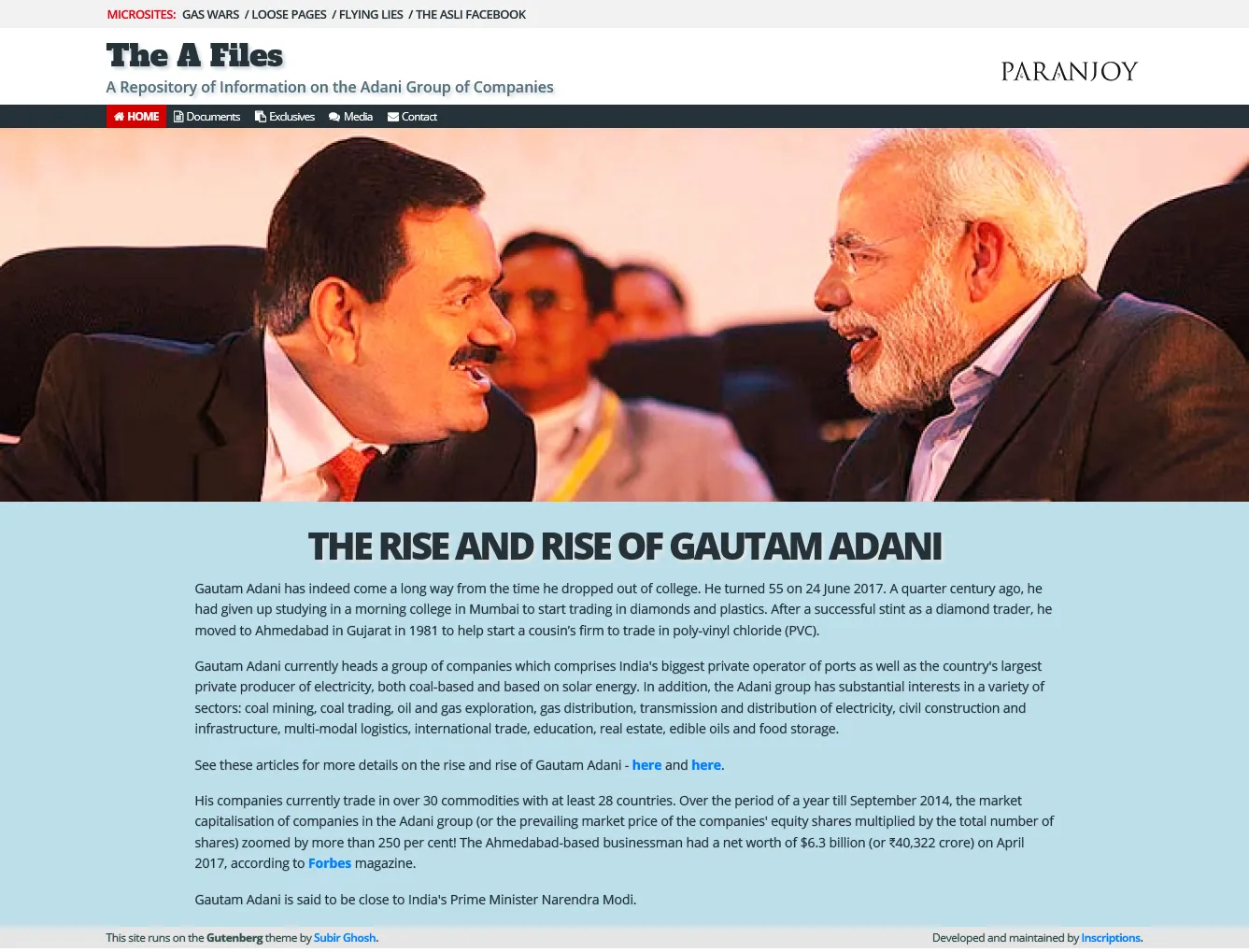 Homepage of The A Files