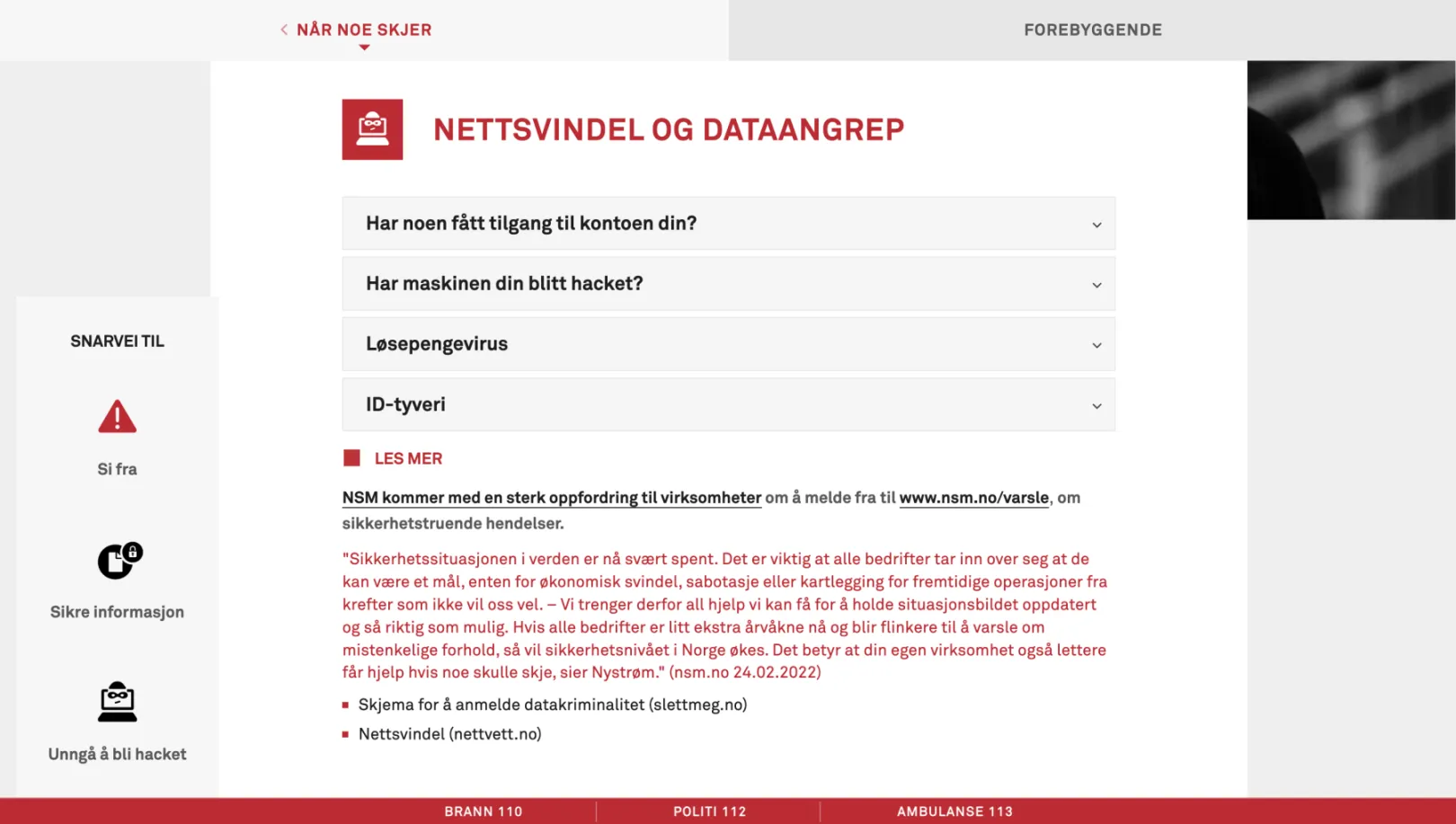 Information page