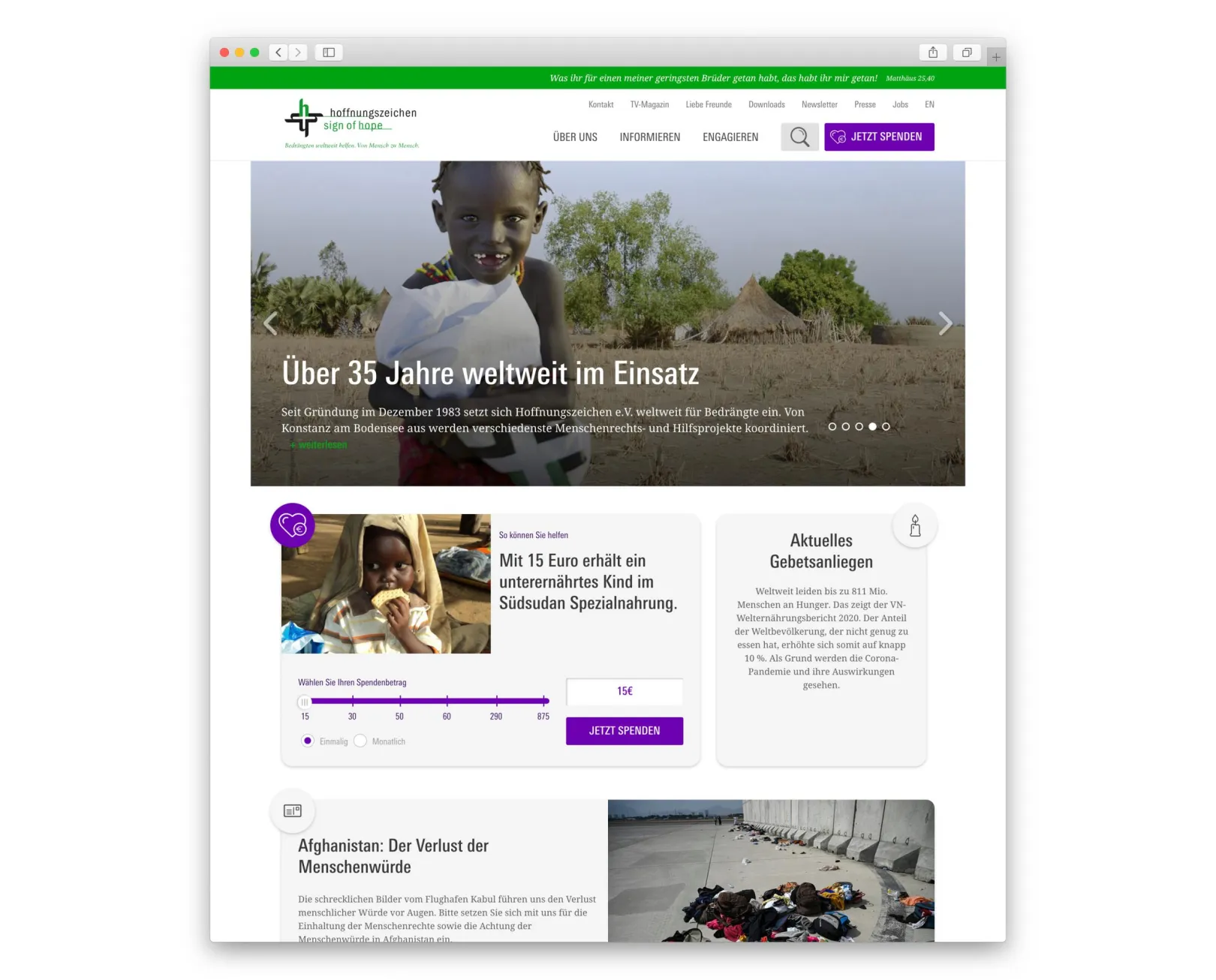 Sign of Hope - frontpage