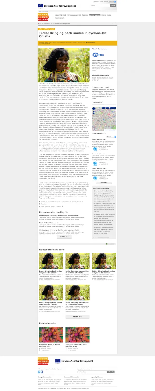 Screenshot of an EYD2015 story