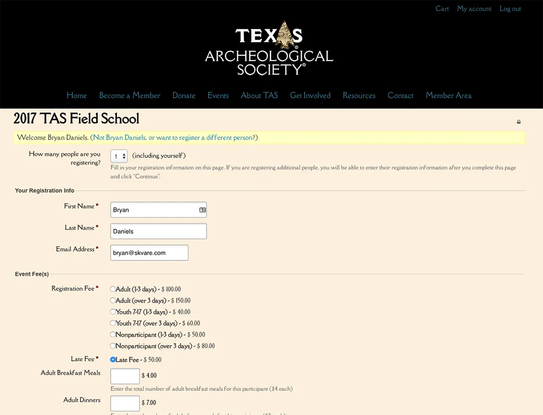 Default CiviCRM Event Registration page