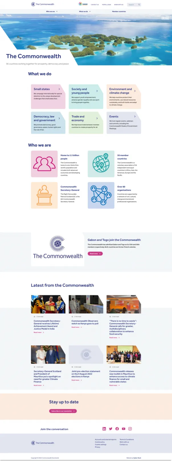 A full page screenshot of the Commonwealth website by Cyber-Duck