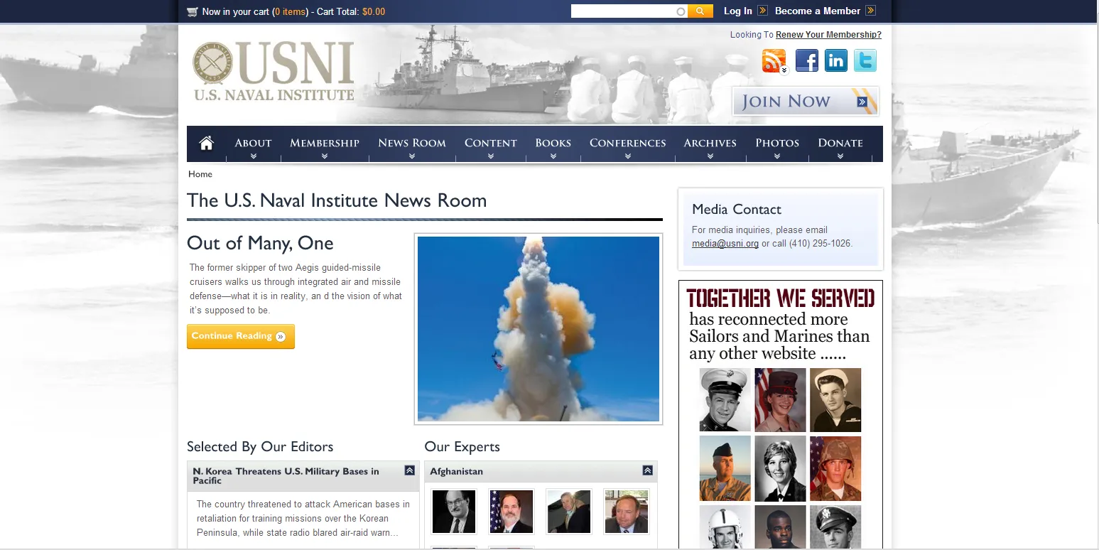 News page on USNI.org