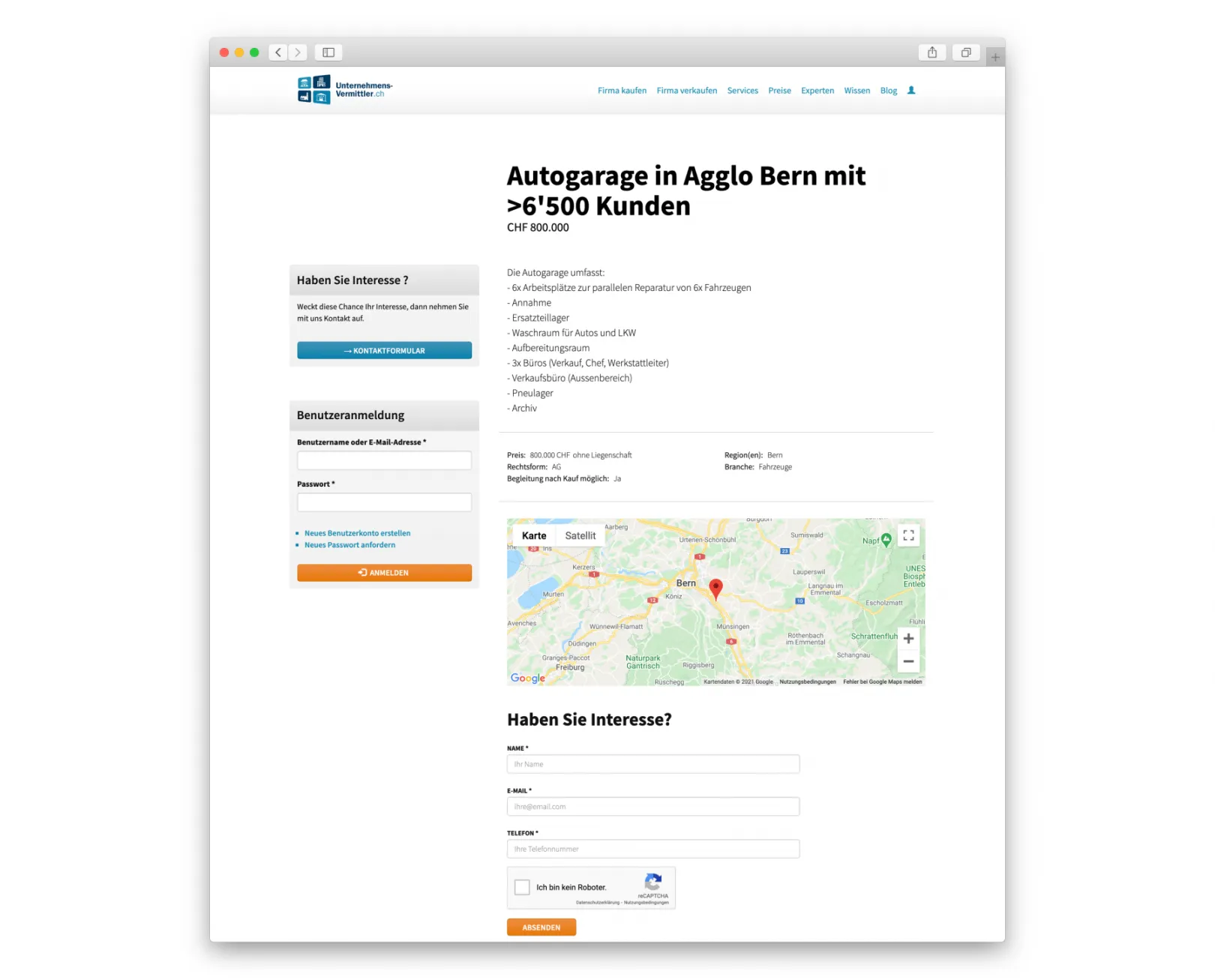 Offer details in unternehmens-vermittler.ch