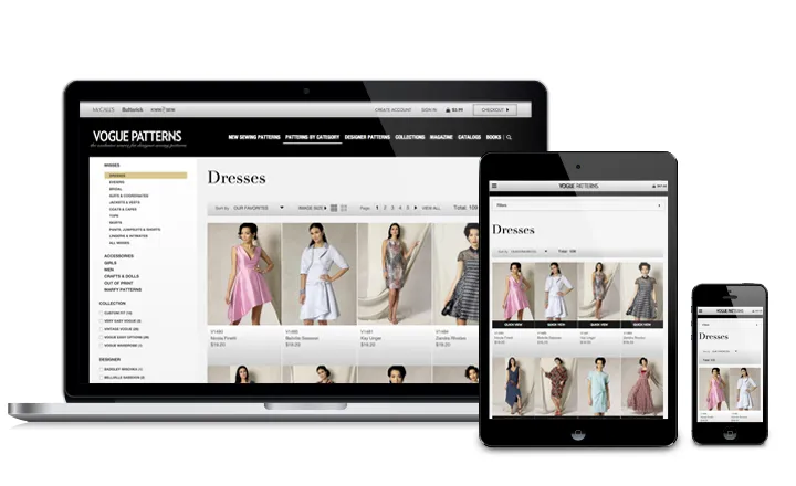 Vogue Patterns Product Listing Page