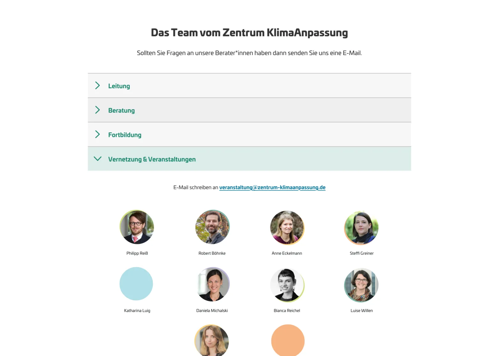 Screenshot Zentrum KlimaAnpassung