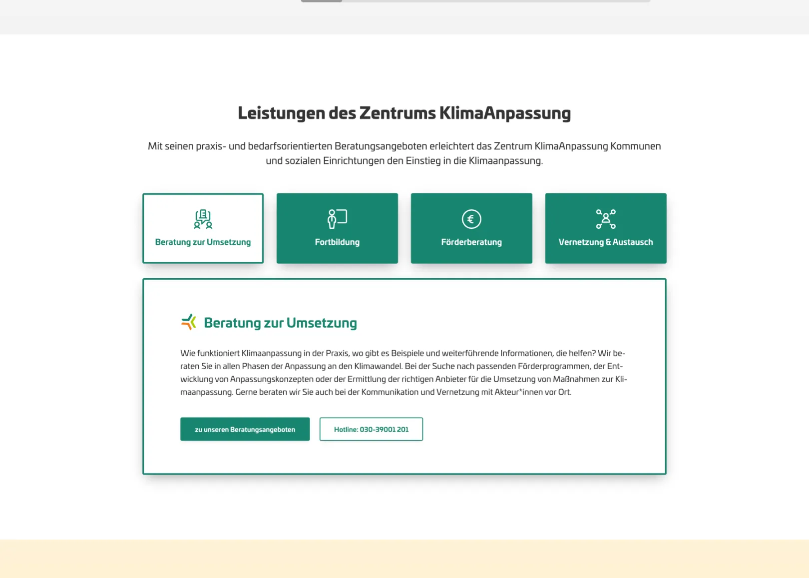 Screenshot Zentrum KlimaAnpassung